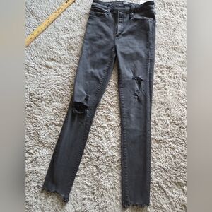 Abercrombie & Fitch Size 26 / 2R Distressed Black Jeans for Women Inseam 27